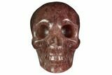 Realistic, Carved Strawberry Quartz Crystal Skull #150986-2
